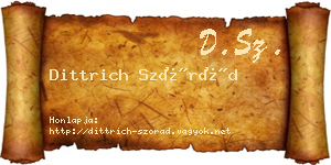 Dittrich Szórád névjegykártya
