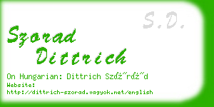 szorad dittrich business card